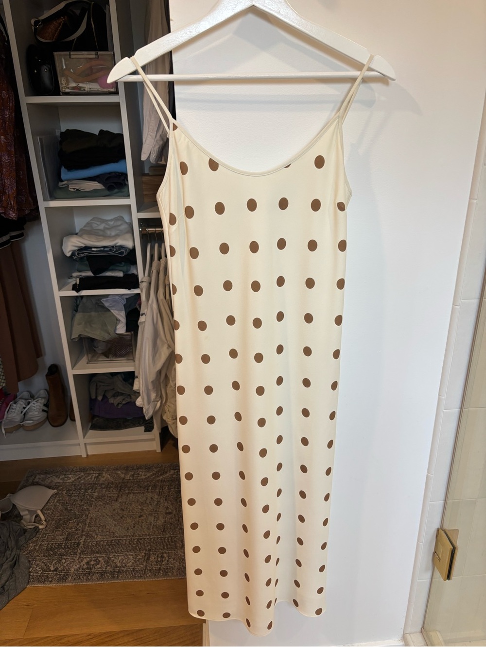 Jenni Kayne Polka Dot Slip Maxi Dress in Cream and Brown - Picture 5 of 7